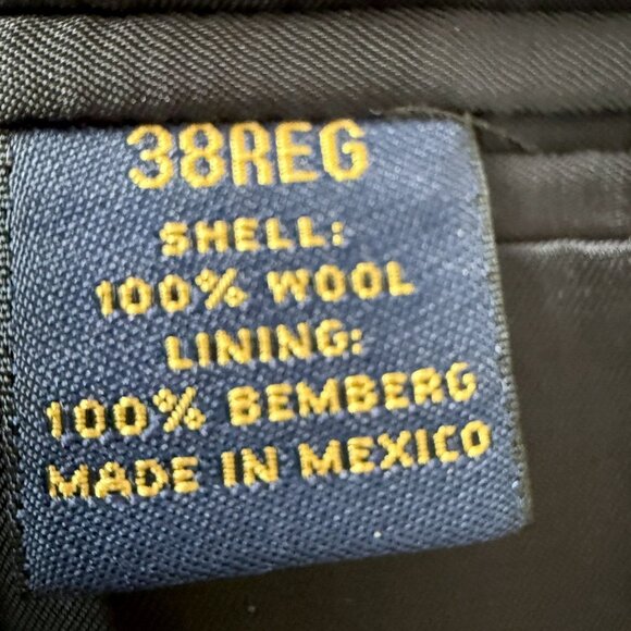 BROOKS BROTHERS 346 Mens Wool Blazer 38R Navy Gold Buttons Sport Coat Preppy - Picture 9 of 14